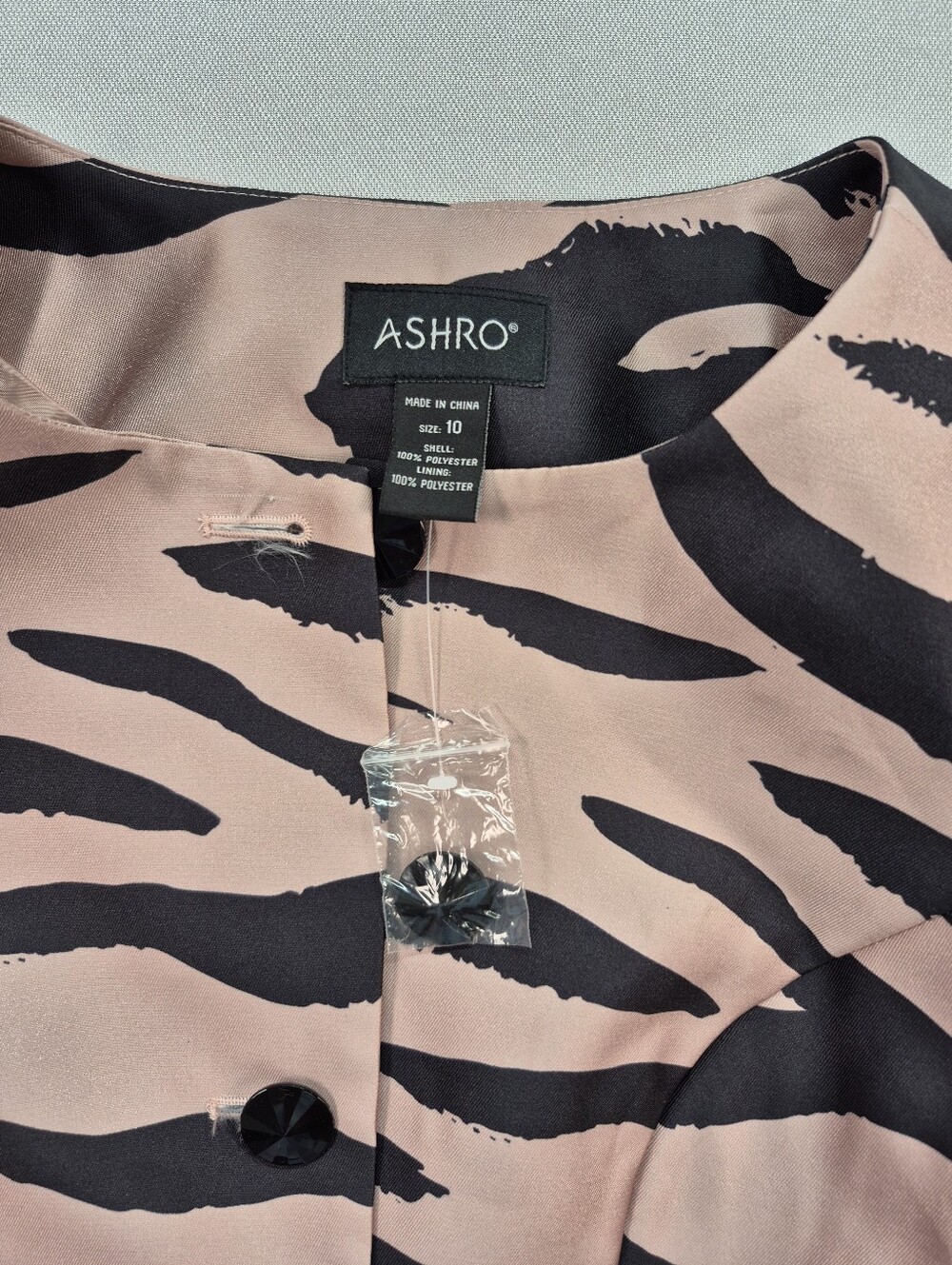Ashro Women's Med Tiger Stripe Bell Sleeve Jacket Dress Lightly Lined  NWT $150 - Picture 9 of 16